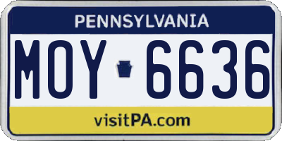 PA license plate MOY6636