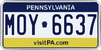 PA license plate MOY6637