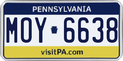 PA license plate MOY6638
