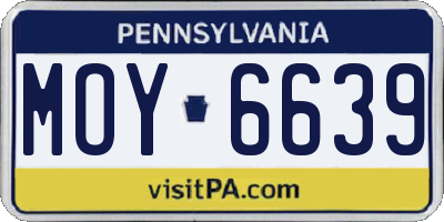 PA license plate MOY6639