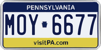 PA license plate MOY6677