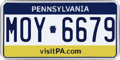 PA license plate MOY6679