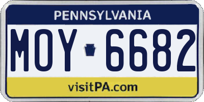 PA license plate MOY6682