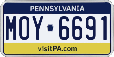 PA license plate MOY6691