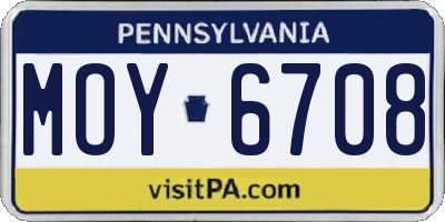 PA license plate MOY6708