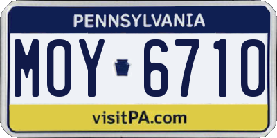 PA license plate MOY6710