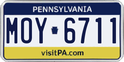 PA license plate MOY6711