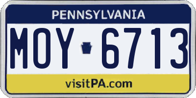 PA license plate MOY6713