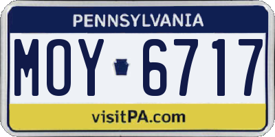 PA license plate MOY6717