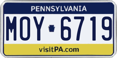 PA license plate MOY6719