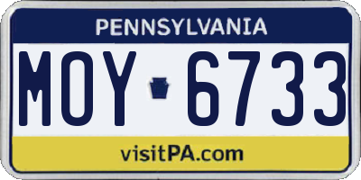 PA license plate MOY6733