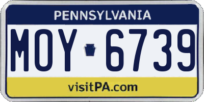 PA license plate MOY6739
