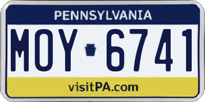 PA license plate MOY6741