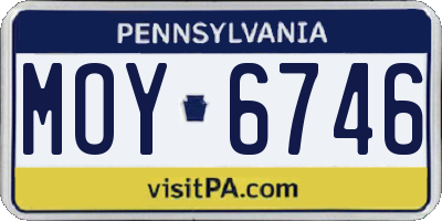 PA license plate MOY6746