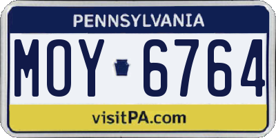 PA license plate MOY6764