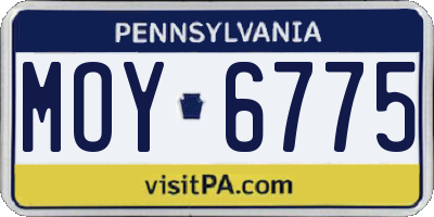 PA license plate MOY6775