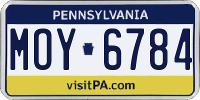 PA license plate MOY6784
