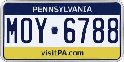 PA license plate MOY6788
