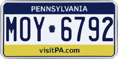 PA license plate MOY6792