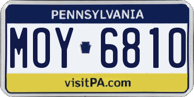 PA license plate MOY6810