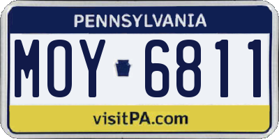 PA license plate MOY6811