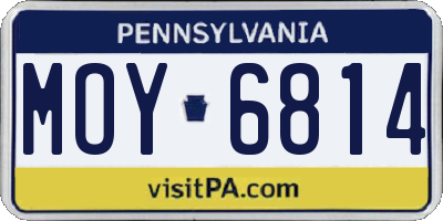 PA license plate MOY6814