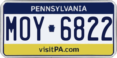 PA license plate MOY6822