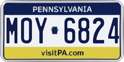 PA license plate MOY6824