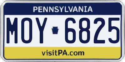 PA license plate MOY6825