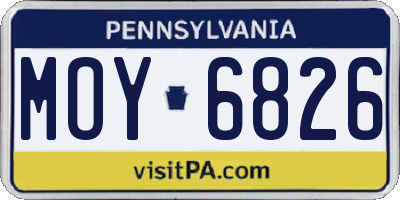 PA license plate MOY6826