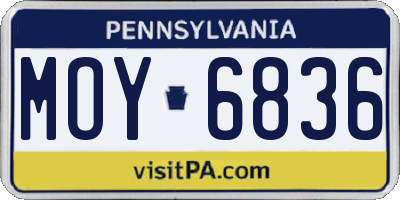 PA license plate MOY6836