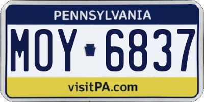 PA license plate MOY6837