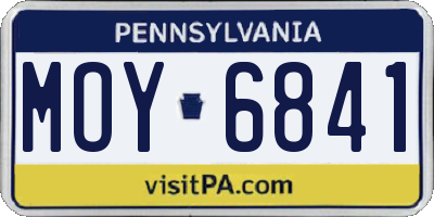 PA license plate MOY6841