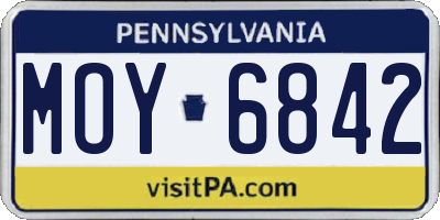 PA license plate MOY6842