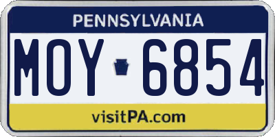 PA license plate MOY6854