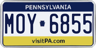 PA license plate MOY6855