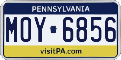 PA license plate MOY6856