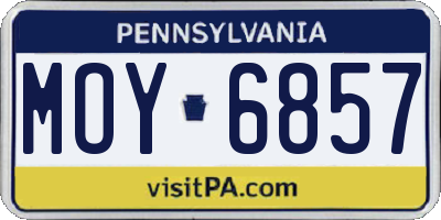 PA license plate MOY6857