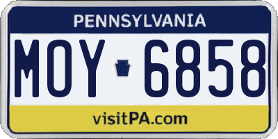 PA license plate MOY6858