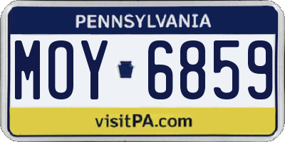 PA license plate MOY6859