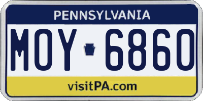PA license plate MOY6860