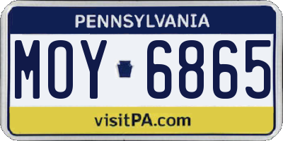 PA license plate MOY6865