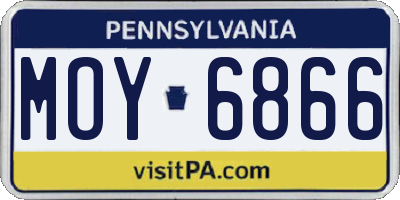 PA license plate MOY6866