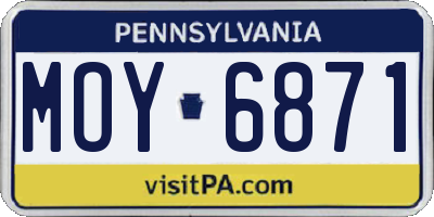 PA license plate MOY6871