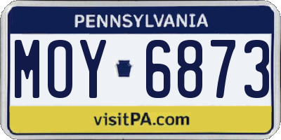 PA license plate MOY6873