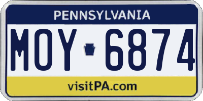 PA license plate MOY6874