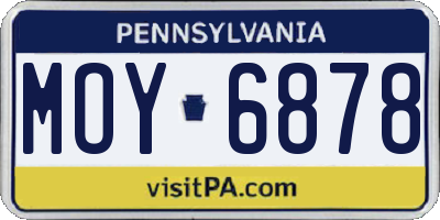PA license plate MOY6878