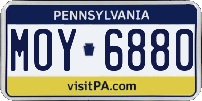 PA license plate MOY6880