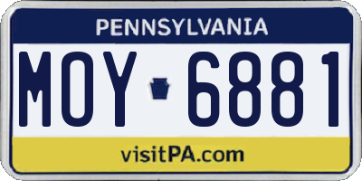 PA license plate MOY6881