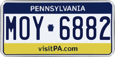 PA license plate MOY6882